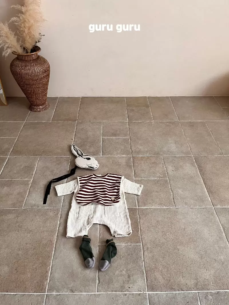 Guru Guru - Korean Baby Fashion - #babyootd - Embrodiery Bib Bebe - 11