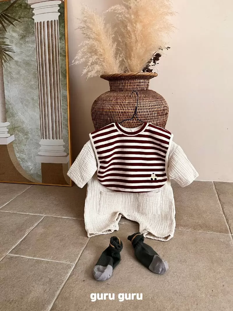 Guru Guru - Korean Baby Fashion - #babyoutfit - Embrodiery Bib Bebe - 12