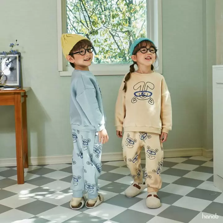 Hanab - Korean Children Fashion - #Kfashion4kids - Rabbit Google Top Bottom Set - 5