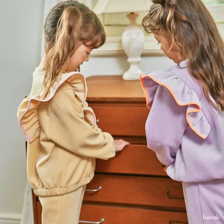 Hanab - Korean Children Fashion - #childrensboutique - Rib Wing Top Bottom Set - 11