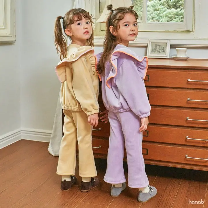 Hanab - Korean Children Fashion - #kidzfashiontrend - Rib Wing Top Bottom Set