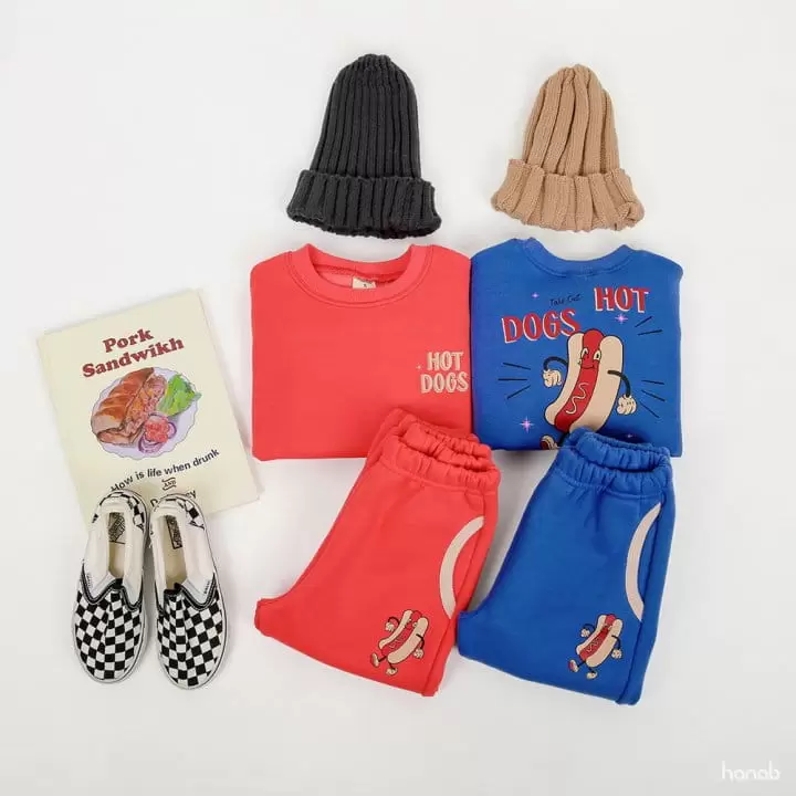 Hanab - Korean Children Fashion - #littlefashionista - Hot Dog Top Bottom Set - 7
