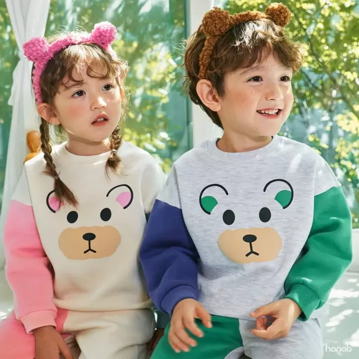 Hanab - Korean Children Fashion - #magicofchildhood - Half Bear Top Bottom Set - 5
