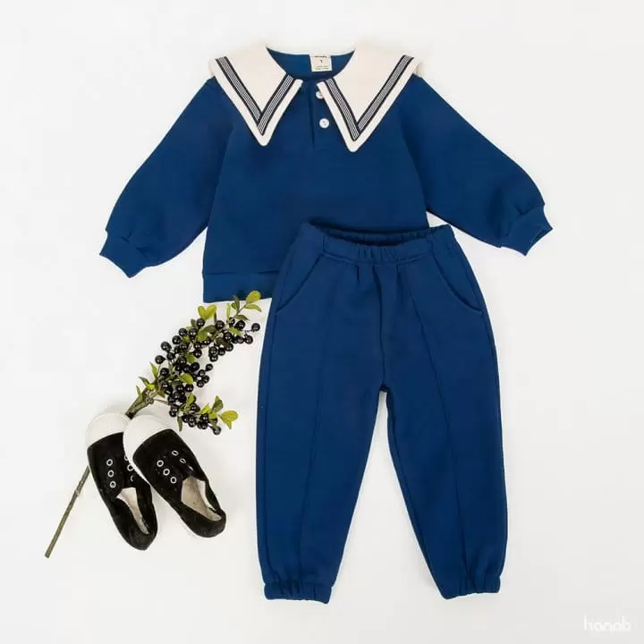 Hanab - Korean Children Fashion - #prettylittlegirls - Point Collar Top Bottom Set Skirt