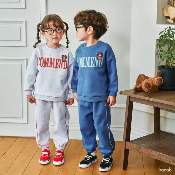 Hanab - Korean Children Fashion - #prettylittlegirls - Bear Patch Top Bottom Set - 10