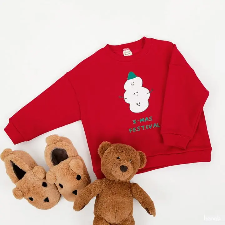 Hanab - Korean Children Fashion - #prettylittlegirls - Snowman Sweatshirt - 9