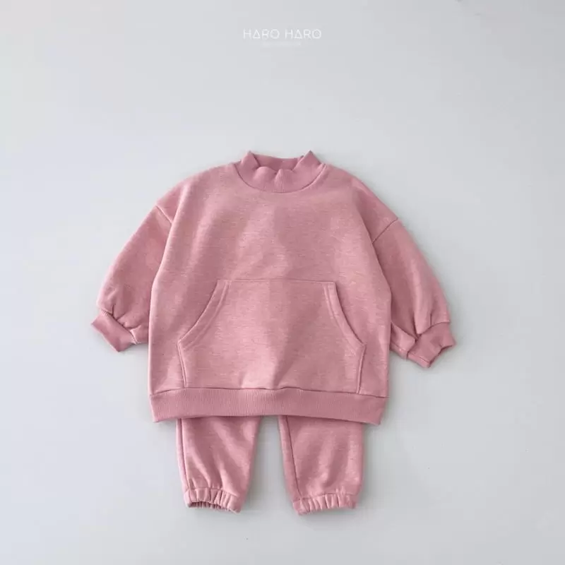 Haro Haro - Korean Children Fashion - #Kfashion4kids - Half Turtleneck Top Bottom Set Fleece - 11