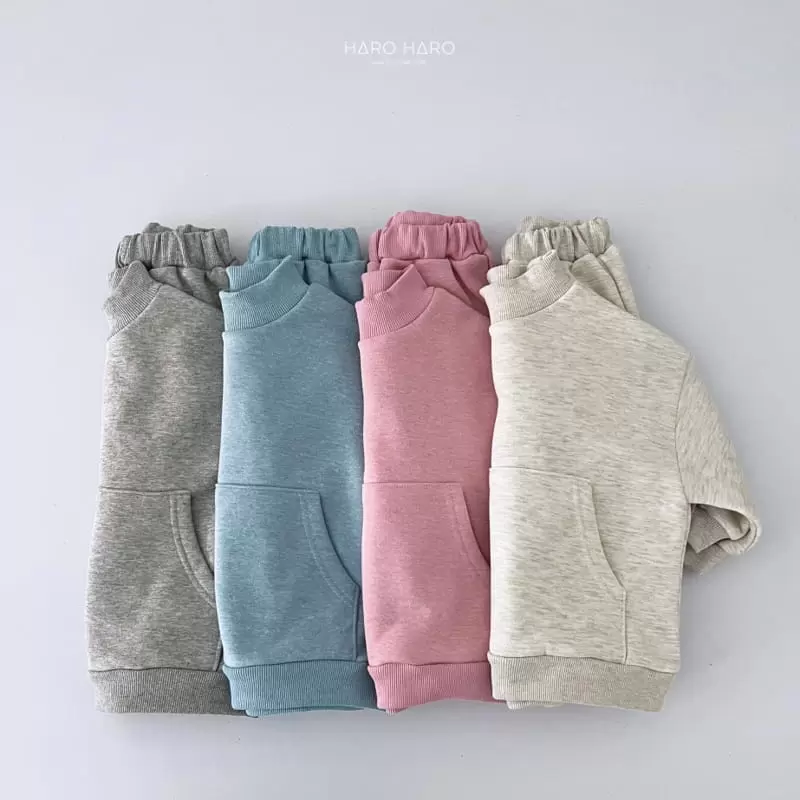 Haro Haro - Korean Children Fashion - #childofig - Half Turtleneck Top Bottom Set Fleece - 3