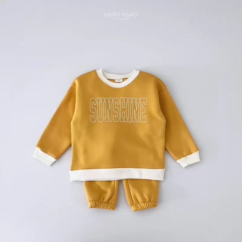 Haro Haro - Korean Children Fashion - #fashionkids - Sunshine Top Bottom Set Fleece - 8