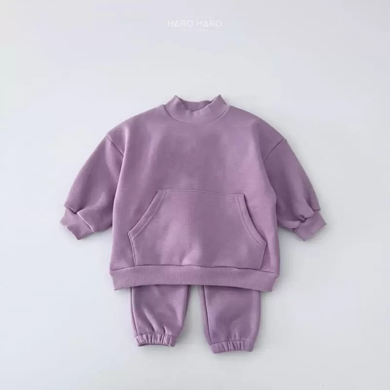 Haro Haro - Korean Children Fashion - #fashionkids - Half Turtleneck Top Bottom Set Fleece - 7