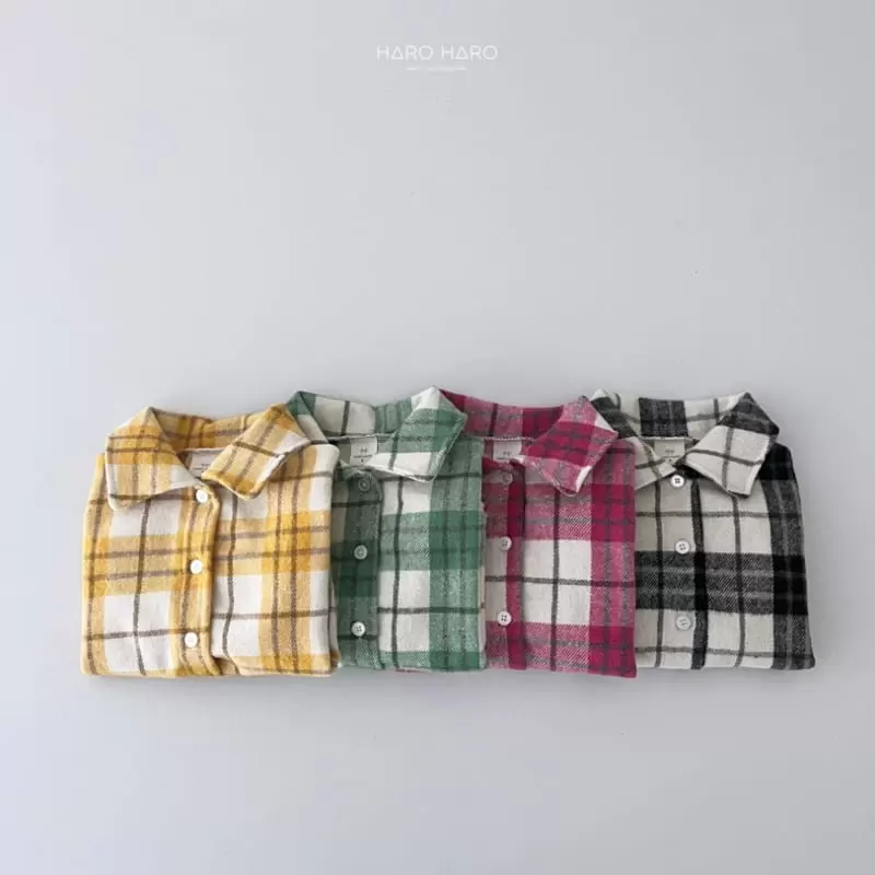 Haro Haro - Korean Children Fashion - #kidsstore - Crayon Check Shirt Fleece - 7