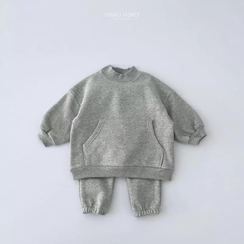 Haro Haro - Korean Children Fashion - #kidsstore - Half Turtleneck Top Bottom Set Fleece - 9