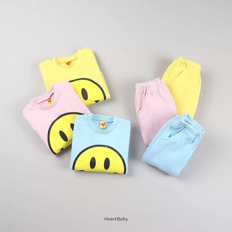 Heart Baby - Korean Children Fashion - #discoveringself - Smile Top Bottom Set