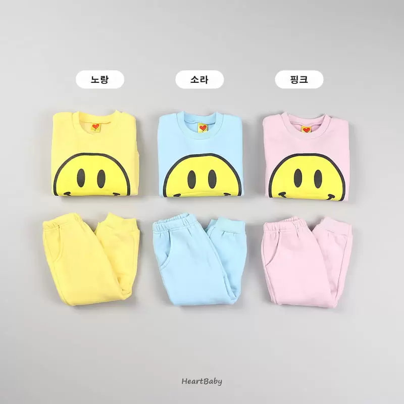 Heart Baby - Korean Children Fashion - #kidzfashiontrend - Smile Top Bottom Set - 5