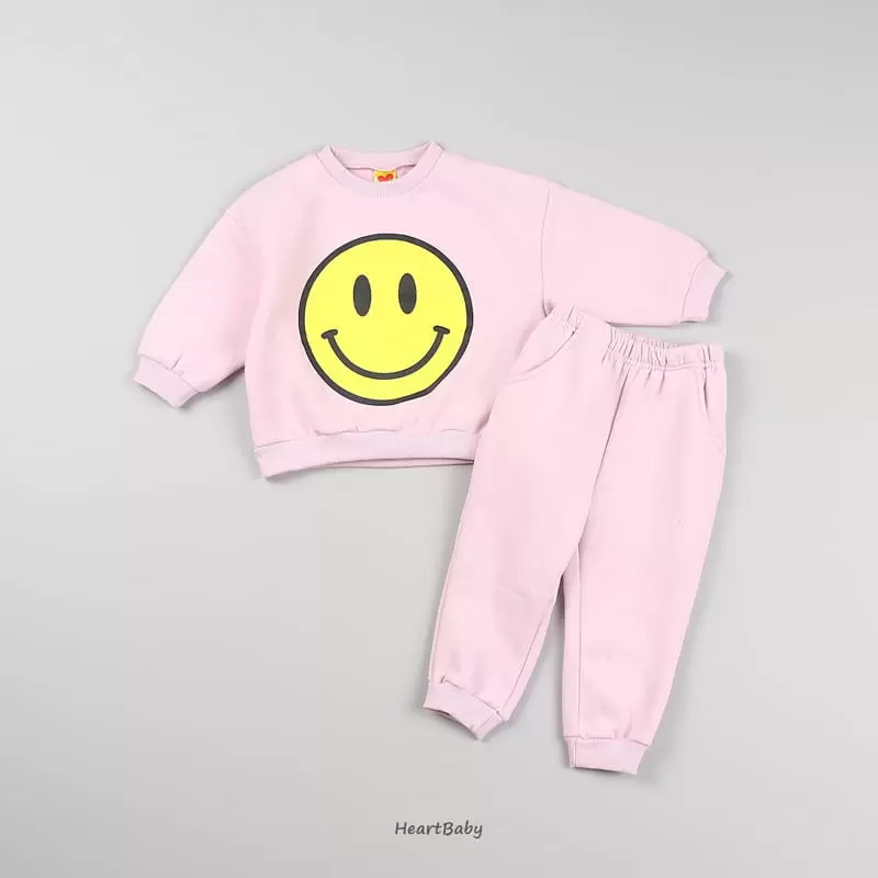 Heart Baby - Korean Children Fashion - #littlefashionista - Smile Top Bottom Set - 7