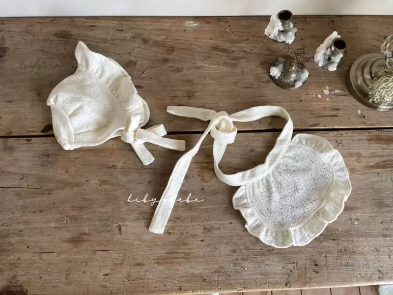 Hi Byebebe - Korean Baby Fashion - #babyfashion - Cozy Lace Apron Bonnet Set - 5