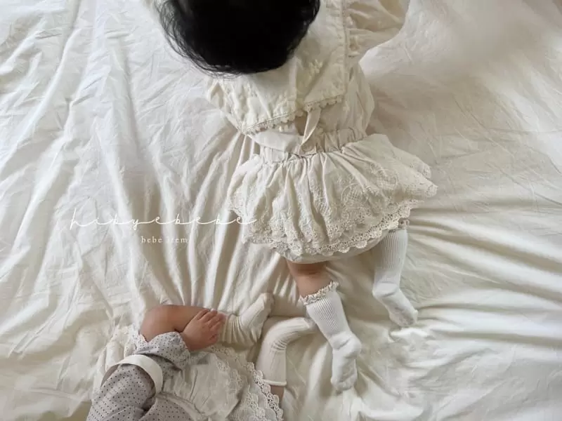 Hi Byebebe - Korean Baby Fashion - #babygirlfashion - Lace Dungarees Bloomer - 4