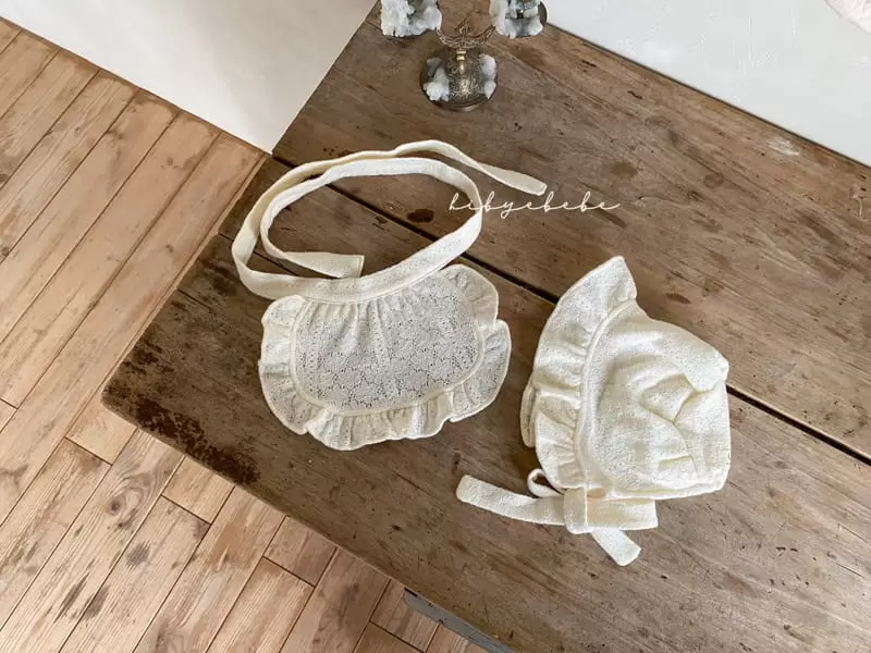 Hi Byebebe - Korean Baby Fashion - #smilingbaby - Cozy Lace Apron Bonnet Set