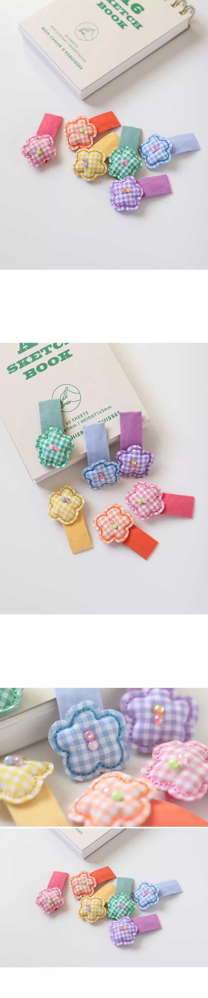 Jireh Bow - Korean Baby Fashion - #babyootd - Check Flower Hairpin