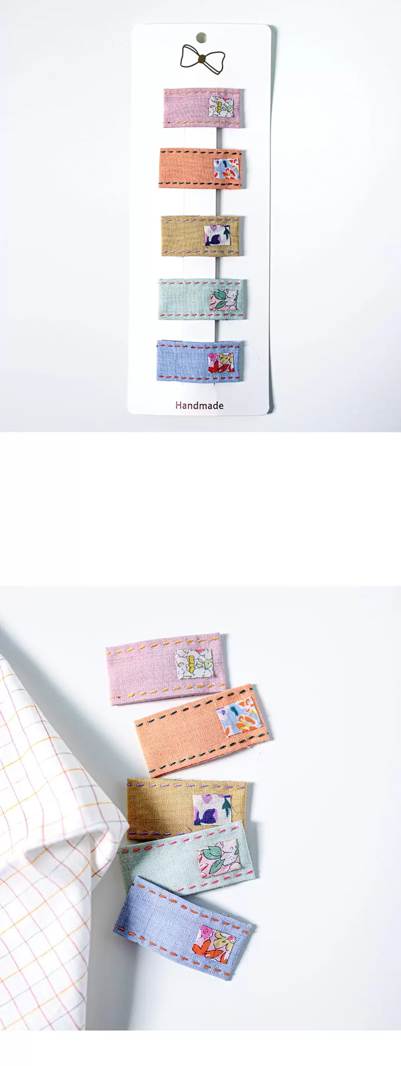 Jireh Bow - Korean Baby Fashion - #babywear - Stitch Patch Hairpin
