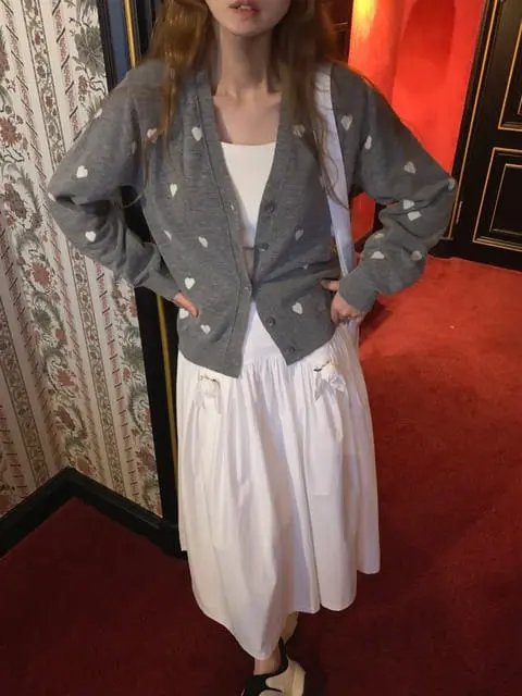 Jkichi - Korean Women Fashion - #momslook - Heart Cardigan - 10