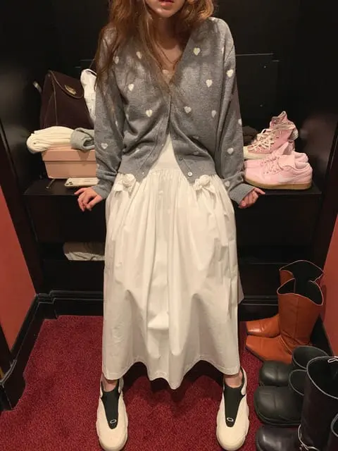 Jkichi - Korean Women Fashion - #momslook - Heart Cardigan - 7