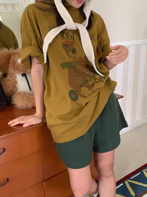 Jkichi - Korean Women Fashion - #momslook - Yogi Bear Tee - 6