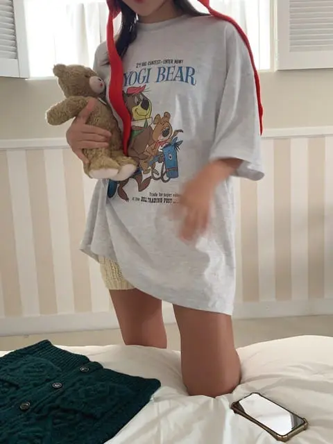 Jkichi - Korean Women Fashion - #momslook - Yogi Bear Tee - 8