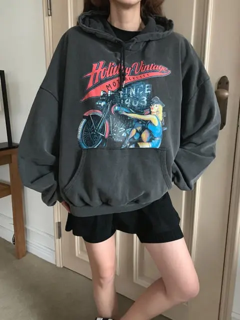 Jkichi - Korean Women Fashion - #momslook - Moter Hoody Tee