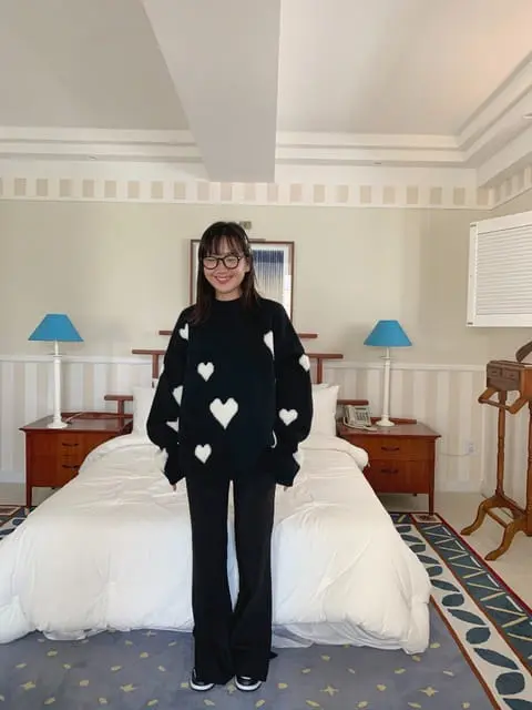 Jkichi - Korean Women Fashion - #momslook - Mare Heart Knit Tee - 11