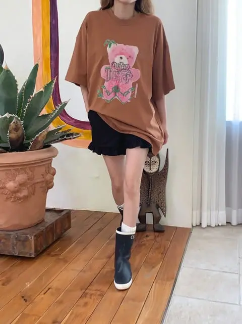 Jkichi - Korean Women Fashion - #momslook - Hot Bear Tee - 2
