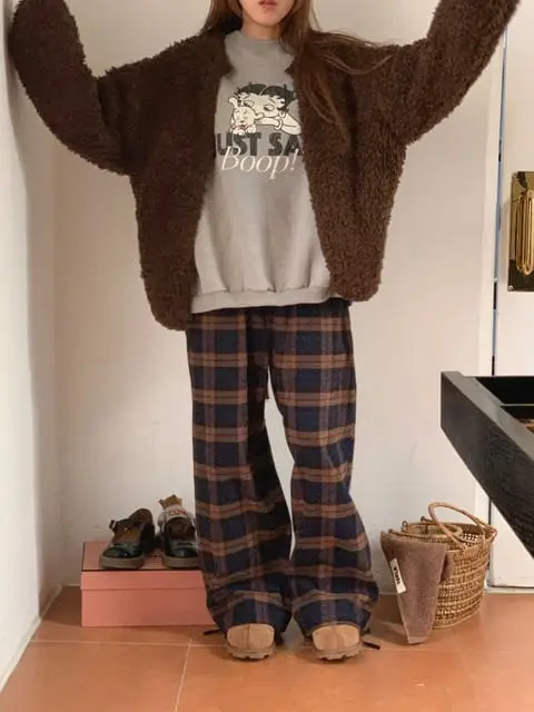 Jkichi - Korean Women Fashion - #momslook - Flo Check Pants - 3
