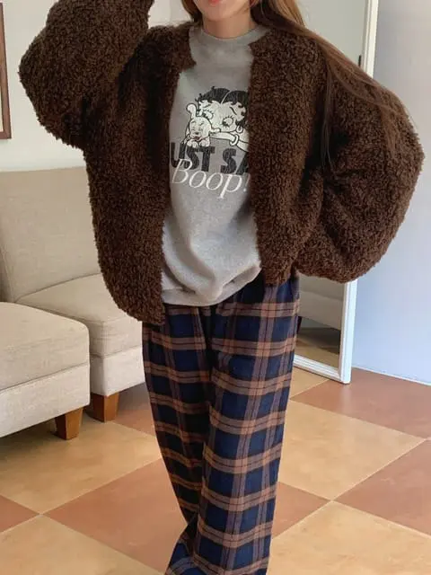 Jkichi - Korean Women Fashion - #momslook - Flo Check Pants - 7