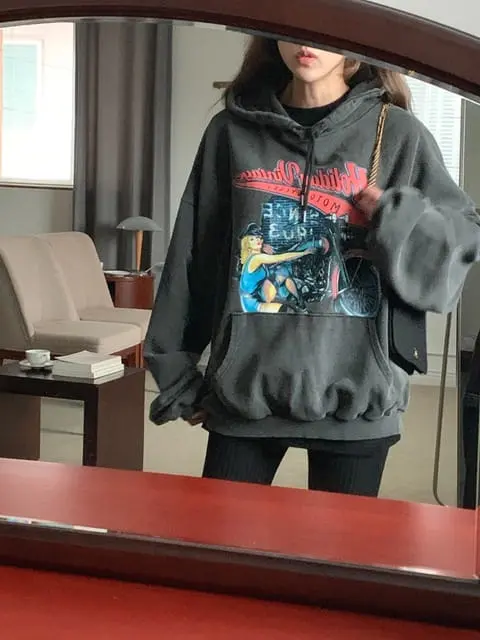 Jkichi - Korean Women Fashion - #restrostyle - Moter Hoody Tee - 6