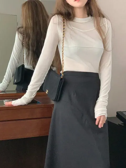 Jkichi - Korean Women Fashion - #womensfashion - Slit Tee - 11
