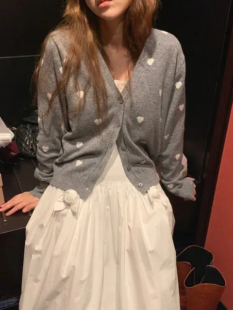 Jkichi - Korean Women Fashion - #womensfashion - Heart Cardigan - 8