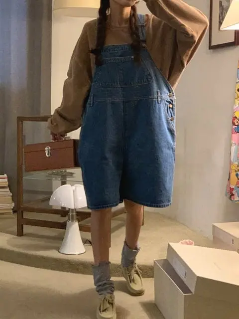 Jkichi - Korean Women Fashion - #womensfashion - Big Dungarees Shorts - 6