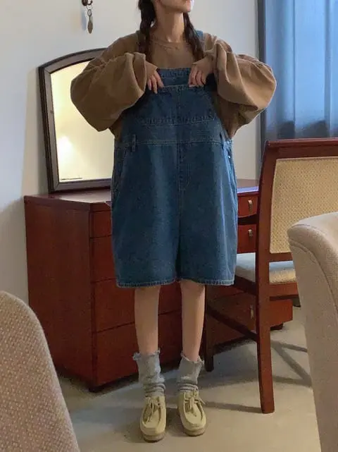 Jkichi - Korean Women Fashion - #womensfashion - Big Dungarees Shorts - 8
