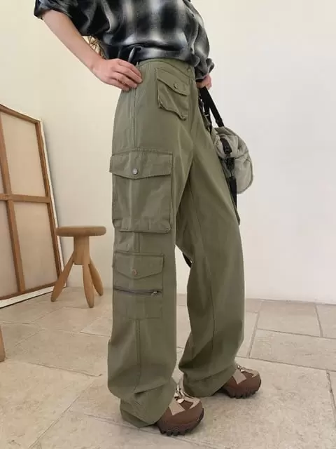 Jkichi - Korean Women Fashion - #womensfashion - Bird Cargo Pants - 9