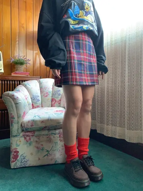 Jkichi - Korean Women Fashion - #momslook - Fall Check Skirt - 4