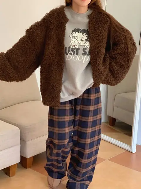 Jkichi - Korean Women Fashion - #womensfashion - Flo Check Pants - 6