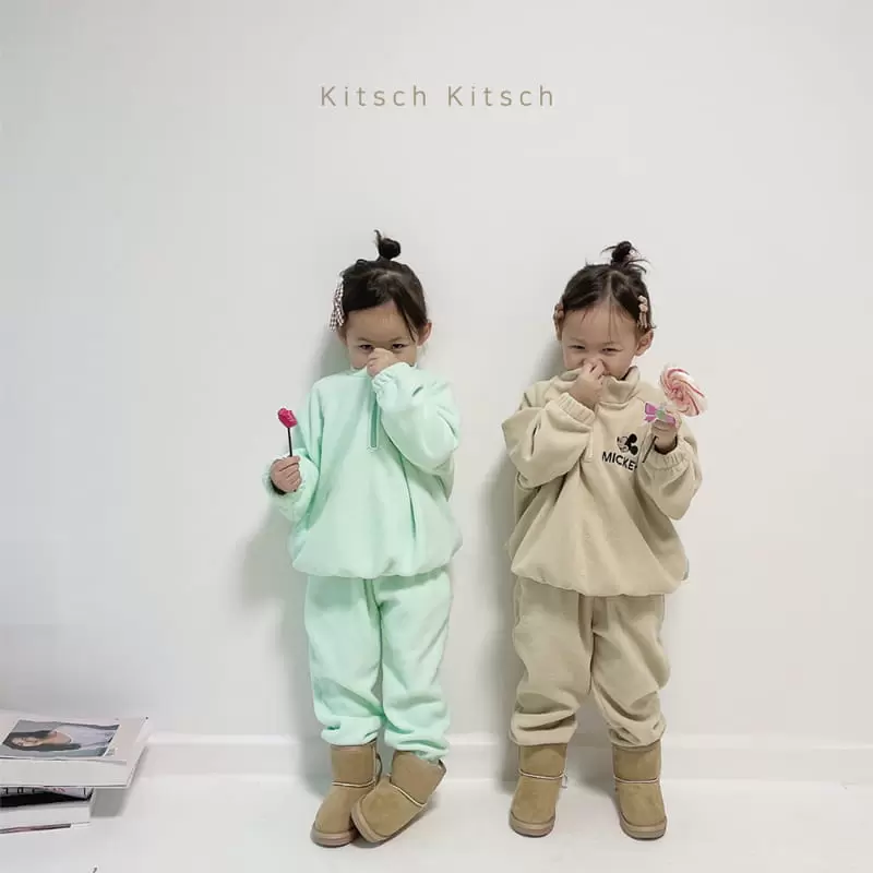 Kitsch Kitsch - Korean Children Fashion - #Kfashion4kids - Lets GO M Fleece Top Bottom Set - 5