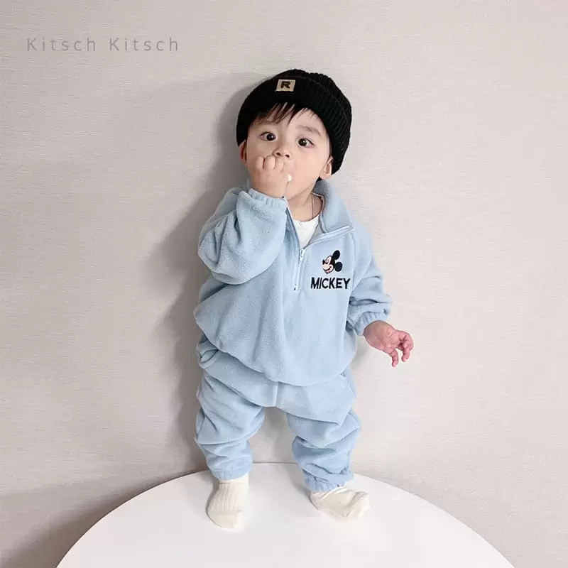 Kitsch Kitsch - Korean Children Fashion - #stylishchildhood - Lets GO M Fleece Top Bottom Set - 12