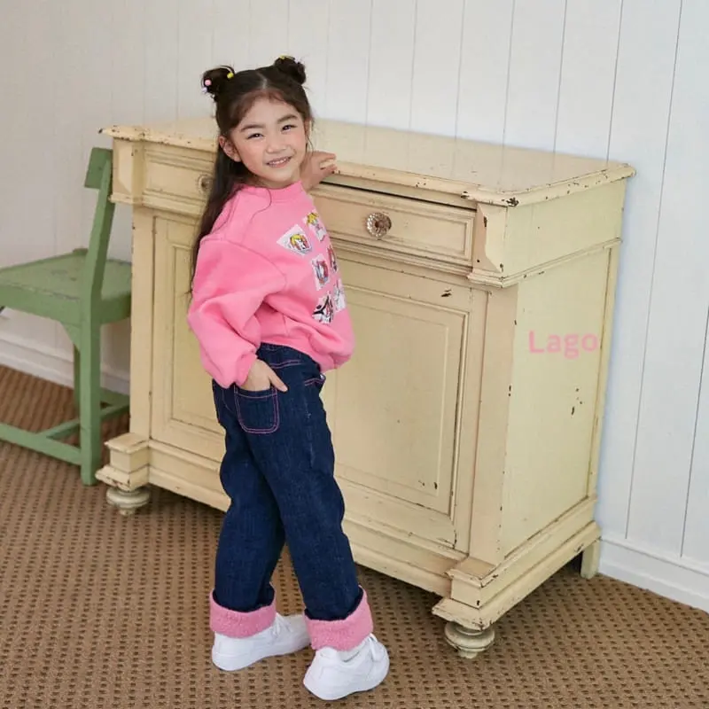 Lago - Korean Children Fashion - #Kfashion4kids - Dumble Fleecec Jeans - 2