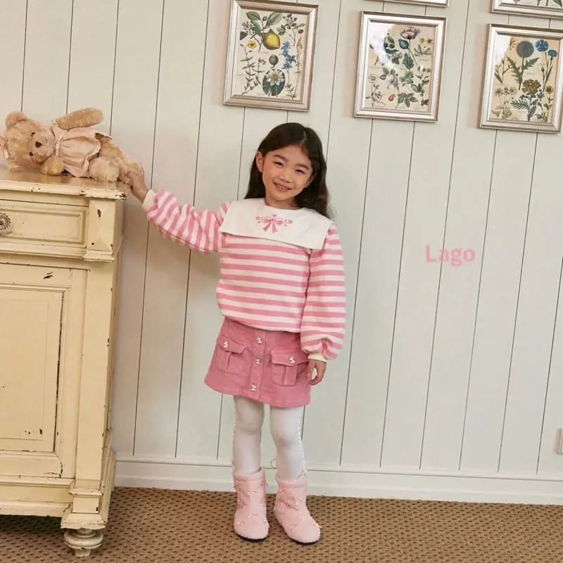 Lago - Korean Children Fashion - #Kfashion4kids - Stripes Embroidery Sweatshirt - 11