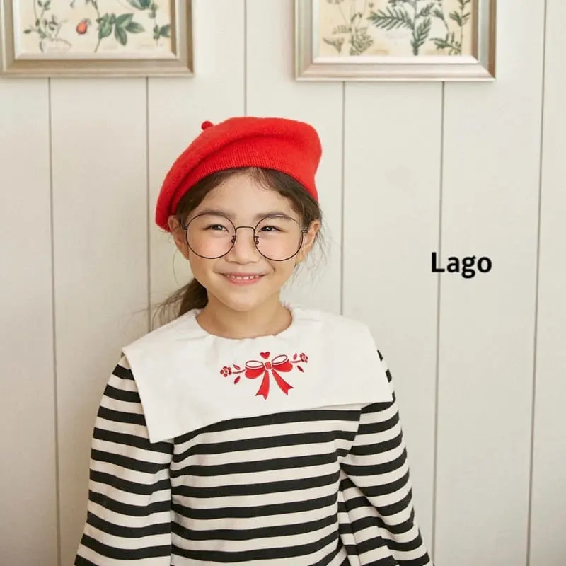 Lago - Korean Children Fashion - #childofig - Stripes Embroidery Sweatshirt - 4