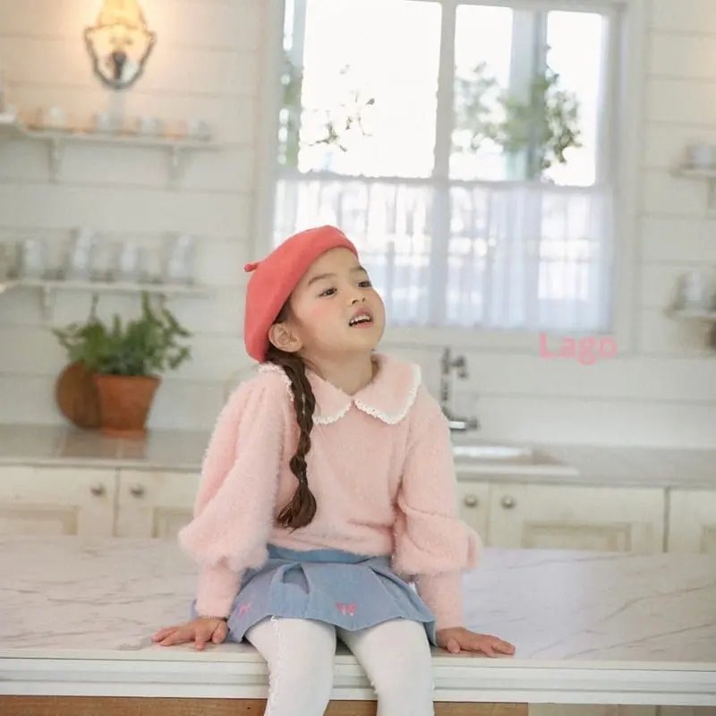 Lago - Korean Children Fashion - #fashionkids - Mink Collar Puff Tee - 5