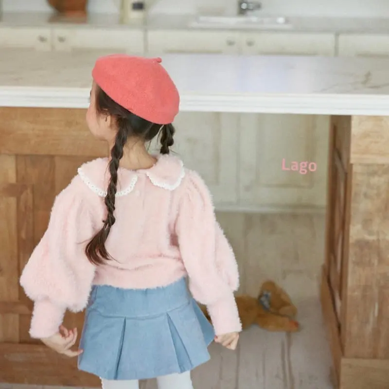 Lago - Korean Children Fashion - #kidzfashiontrend - Mink Collar Puff Tee - 8