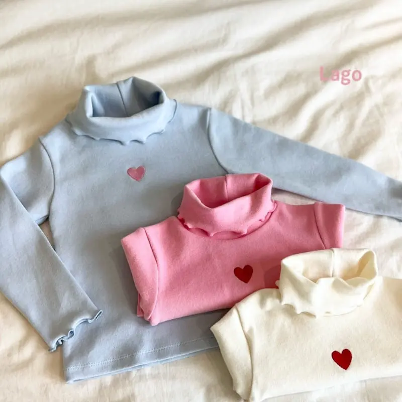 Lago - Korean Children Fashion - #minifashionista - Heart Turtleneck Tee - 9