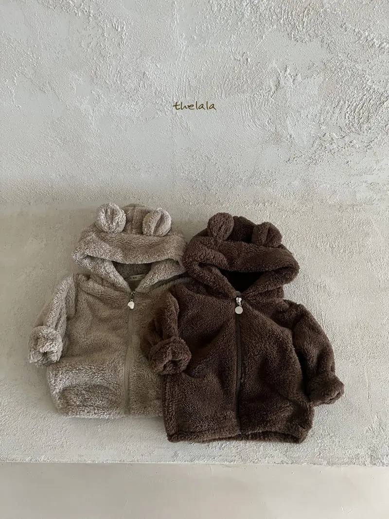 Lala - Korean Children Fashion - #kidsshorts - Boa Bear Zip-up